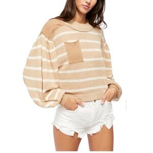 Free People Between the Lines Striped Sweater XS